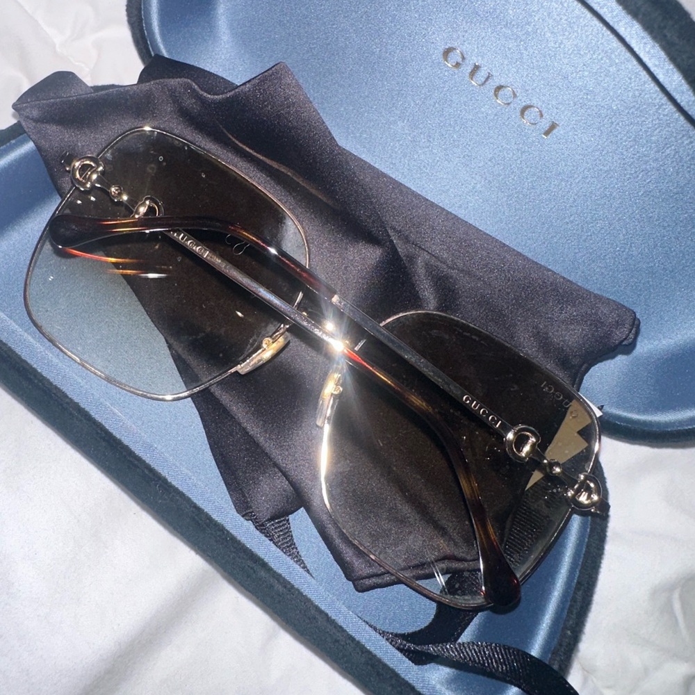 Gucci Gold-Tone Square Sunglasses - Picture 4 of 7